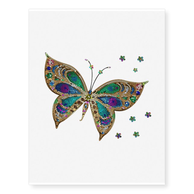 Mosaic Butterfly  Temporary Tattoos (Front)