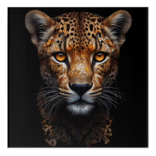 Mosaic Cheetah Portrait  Acrylic Print