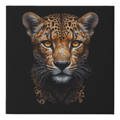 Mosaic Cheetah Portrait  Faux Canvas Print