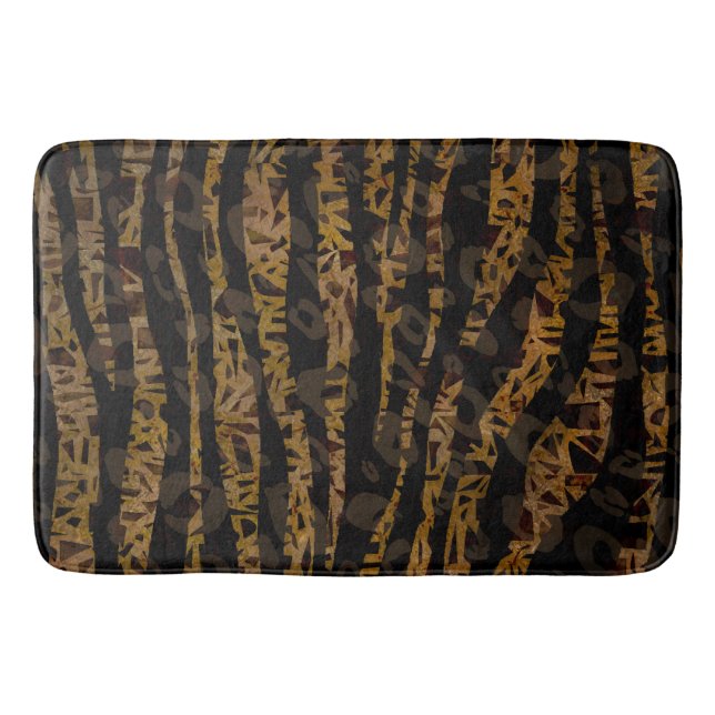 Mosaic Chic Elegant Safari Glam Jungle Bath Mat (Front)