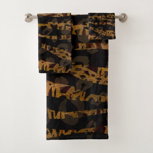 Mosaic Chic Elegant Safari Glam Jungle Bath Towel Set