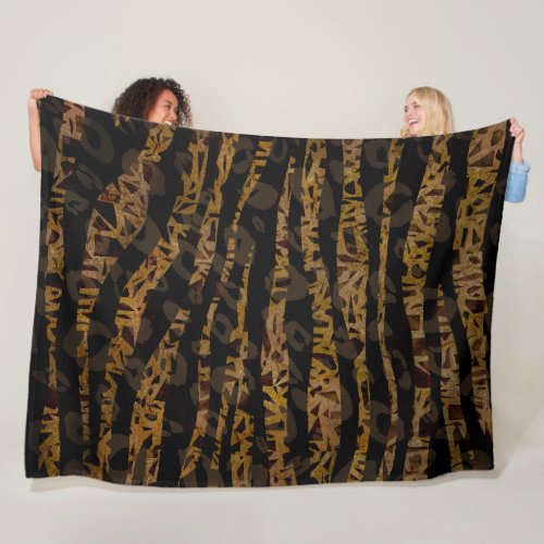 Mosaic Chic Elegant Safari Glam Jungle Fleece Blanket