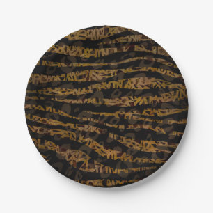 Mosaic Chic Elegant Safari Glam Jungle Party Paper Plates