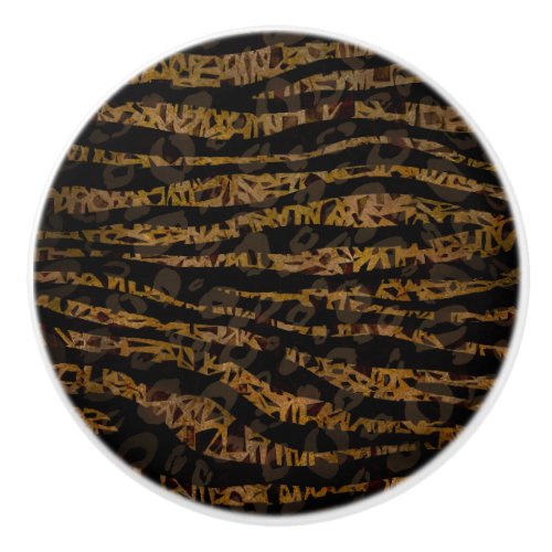 Mosaic Chic Elegant Safari Glam Jungle Print Ceramic Knob