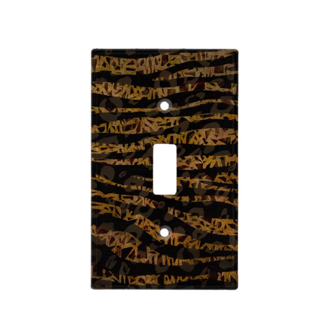 Mosaic Chic Elegant Safari Glam Jungle Print Light Switch Cover (Front)