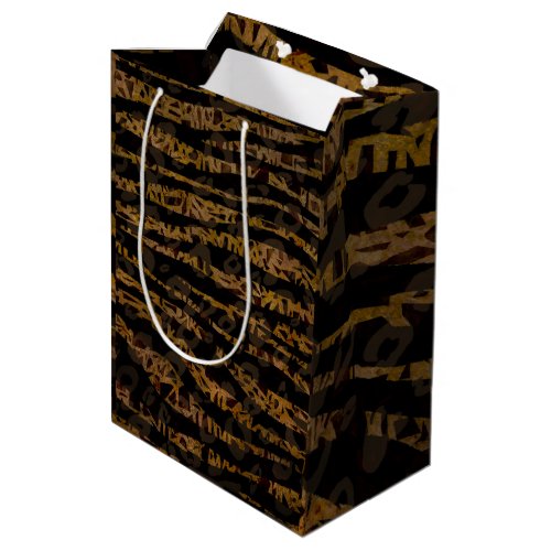 Mosaic Chic Elegant Safari Glam Jungle Print Medium Gift Bag