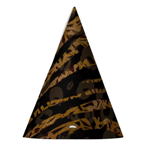 Mosaic Chic Elegant Safari Glam Jungle Print Party Hat