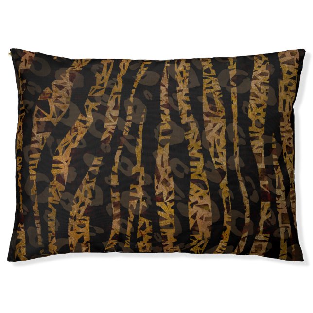 Mosaic Chic Elegant Safari Glam Jungle Print Pet Bed (Front)