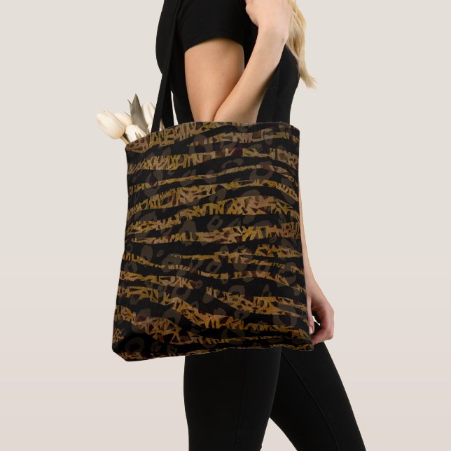 Mosaic Chic Elegant Safari Glam Jungle Print Tote Bag (Close Up)