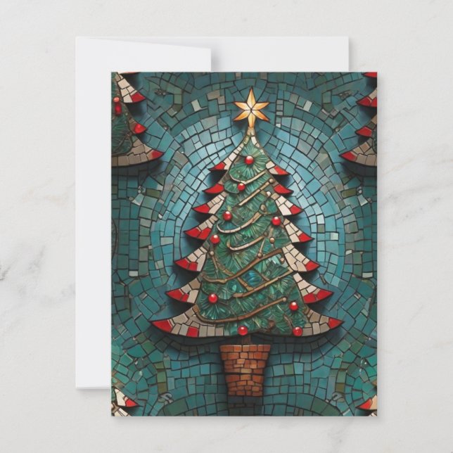 Mosaic Christmas Tree Holiday Card (Front)