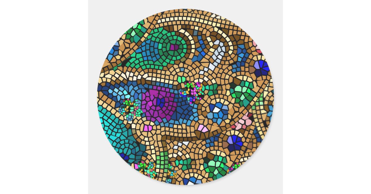 Mosaico Sticker Mosaic Classic Round Sticker | Zazzle