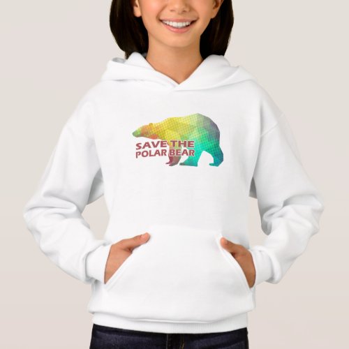 MOSAIC COLOR POLAR BEARSAVE THE POLAR BEAR HOODIE