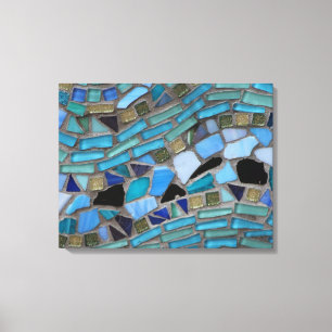 mosaic colored glass stone art canvas print