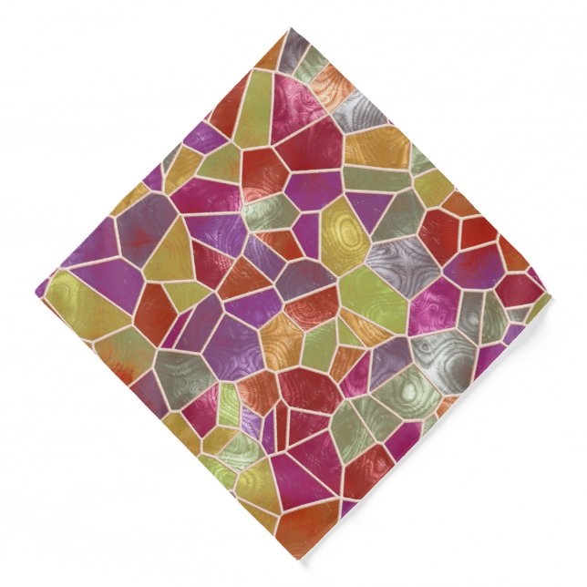 Mosaic Colorful Abstract Bandana (Front)