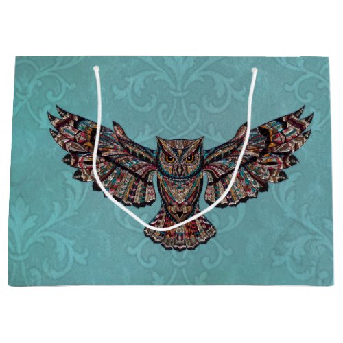 Mosaic colorful Owl Large Gift Bag