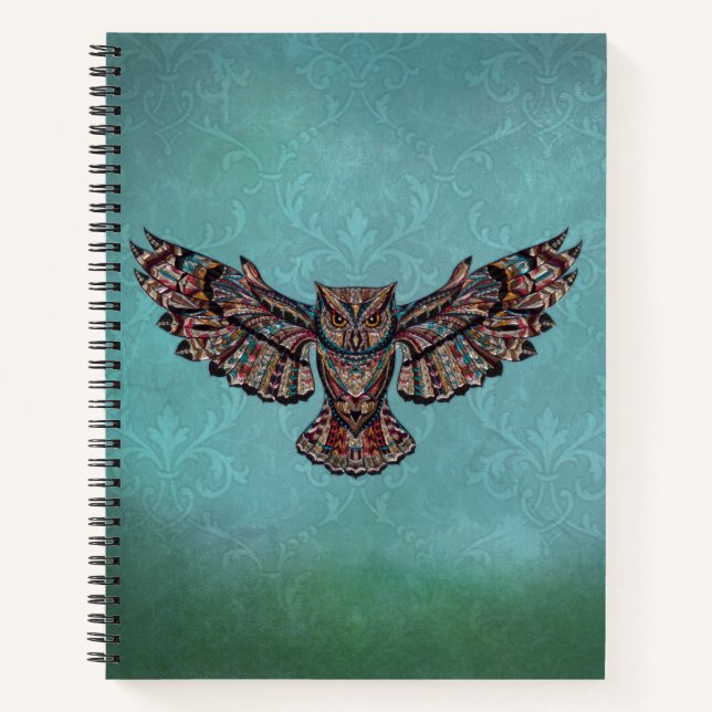 Mosaic colorful Owl Notebook (Front)