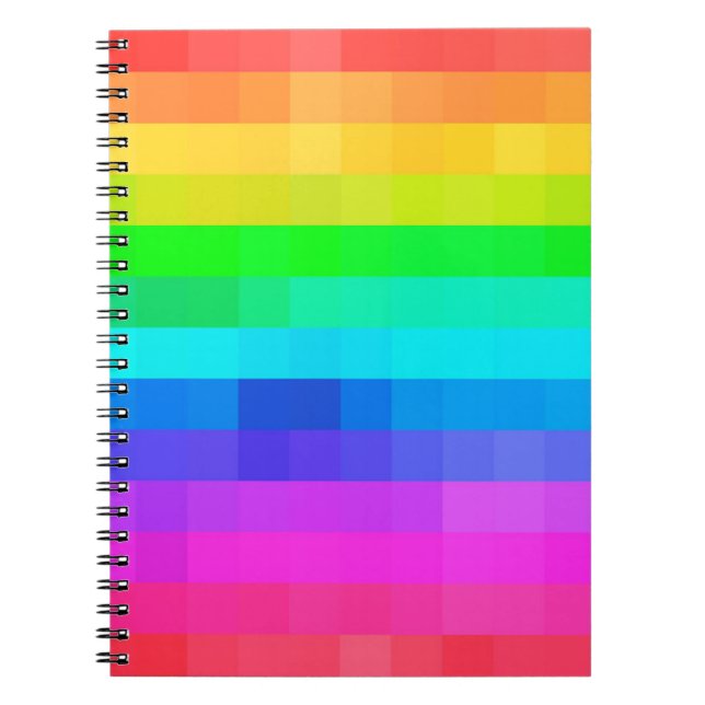 Mosaic Colorful Rainbow Pride Geometric Modern Notebook (Front)