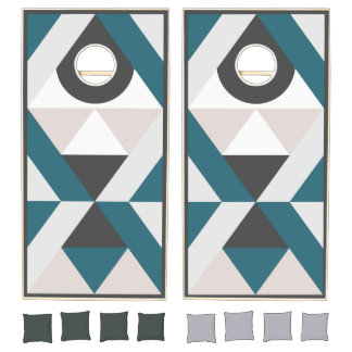 Mosaic Cornhole Set | Neutral Teal