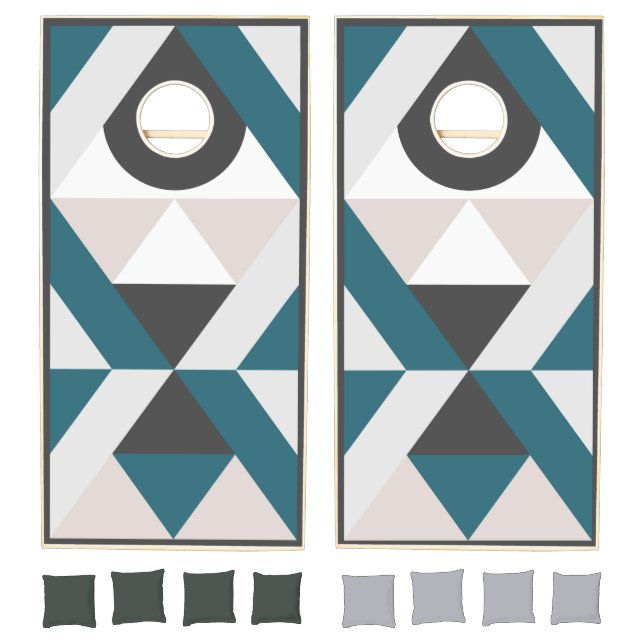 Mosaic Cornhole Set | Neutral Teal (Set)