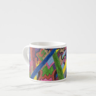 "Mosaic Cross Roads" Abstract Art Espresso Cup