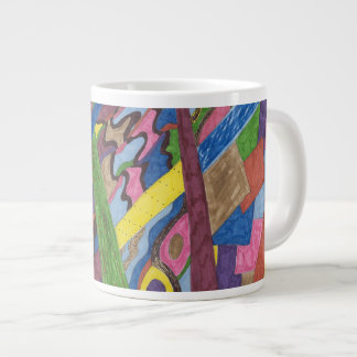 "Mosaic Cross Roads" Abstract Art Giant Coffee Mug