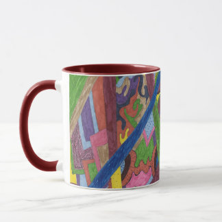 "Mosaic Cross Roads" Abstract Art Mug