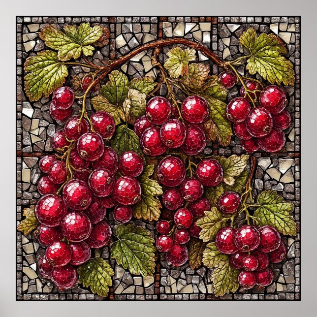 Mosaic Currant With Natural Artistic Elements Poster (Front)
