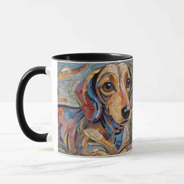 Mosaic Dachshund Coffee Mug (Left)