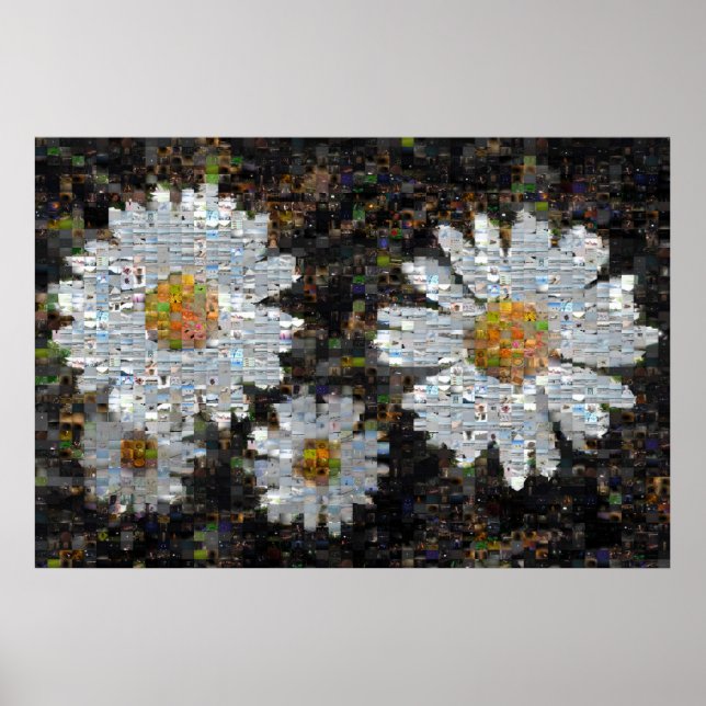 Mosaic Daisies 10 Poster (Front)