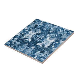 Mosaic Dark Blue Native Tribal Pattern Ceramic Tile