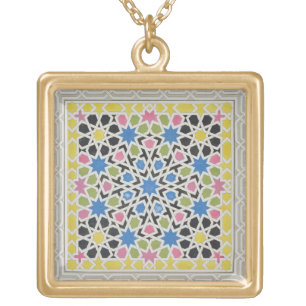 Mosaic design from the Alhambra, from 'The Arabian Gold Plated Necklace