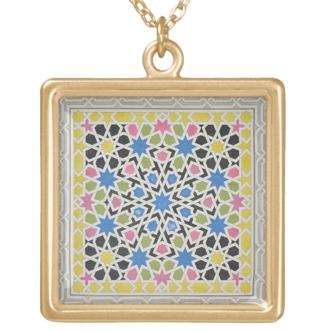 Mosaic design from the Alhambra, from 'The Arabian Gold Plated Necklace (Front)
