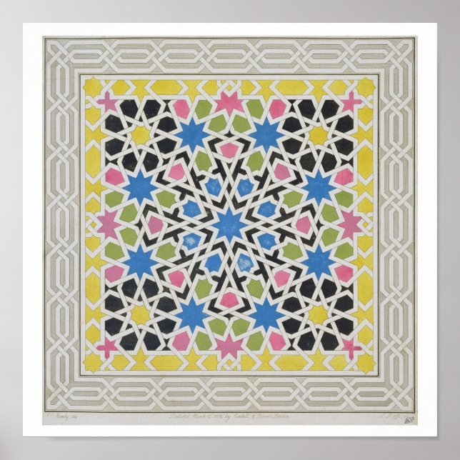 Mosaic design from the Alhambra, from 'The Arabian Poster (Front)