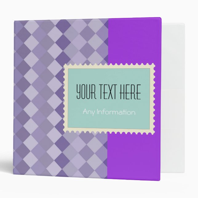 Mosaic Diamond | Plain Purple Background Binder (Front/Inside)