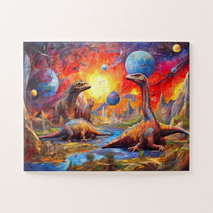 Mosaic Dinosaur Abstract Jigsaw Puzzle
