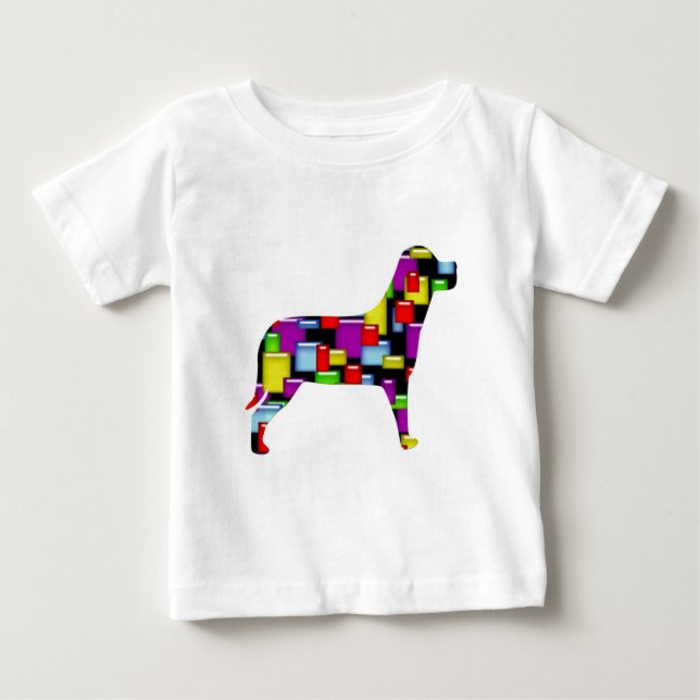 mosaic dog baby T-Shirt (Front)