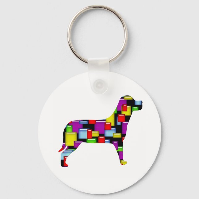 mosaic dog keychain (Front)