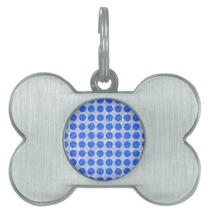 Mosaic Dots   Blue Pet ID Tags