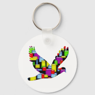 mosaic dove keychain