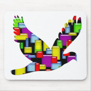 mosaic dove mouse pad