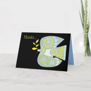 MOSAIC DOVE of PEACE Bat Mitzvah Thank You Card