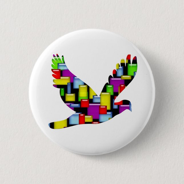 mosaic dove pinback button (Front)