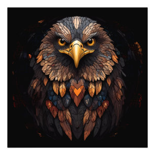 Mosaic Eagle Portrait  Photo Print