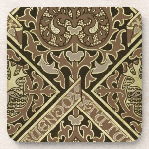 Mosaic ecclesiastical wallpaper design beverage coaster