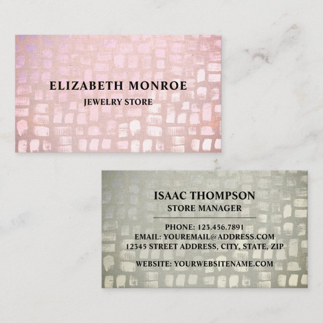 Mosaic Effect, Jeweler Business Card (Front/Back)