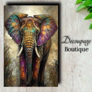 Mosaic Elephant Decoupage Tissue Paper