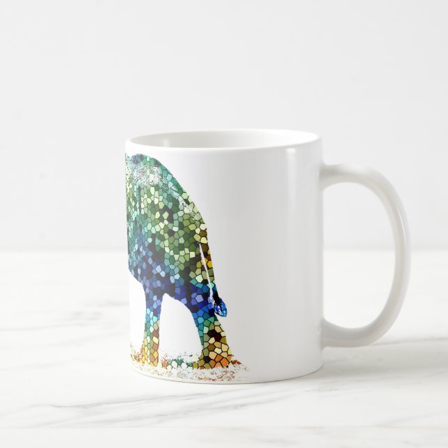 Mosaic Elephant Design 36 Coffee Mug (Right)