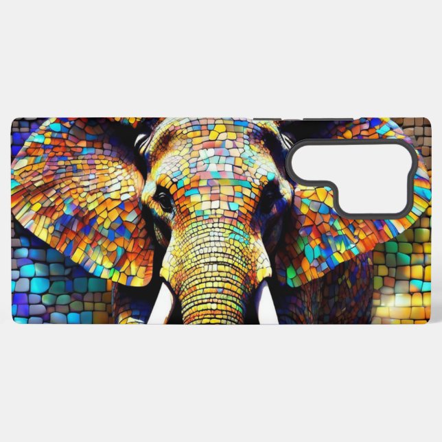 Mosaic Elephant Samsung Galaxy Case (Back Horizontal)