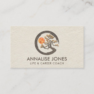 Mosaic Enso Circle and Bonsai Tree Business Card