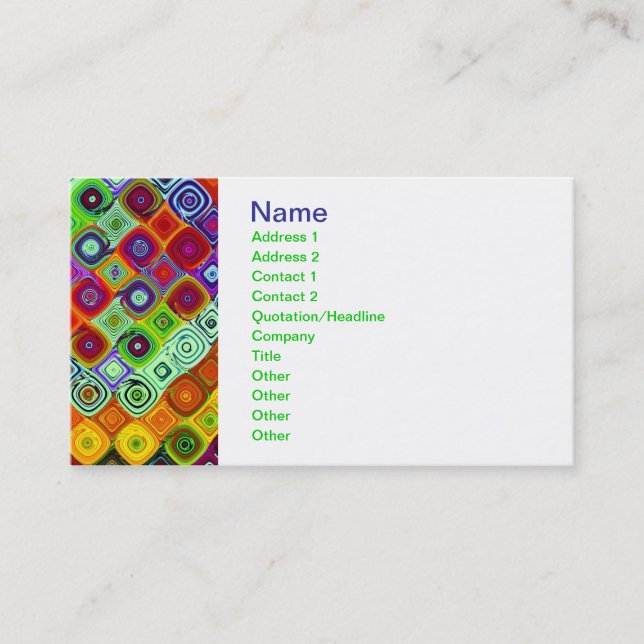Mosaic Fine Fractal Art Business Card (Front)